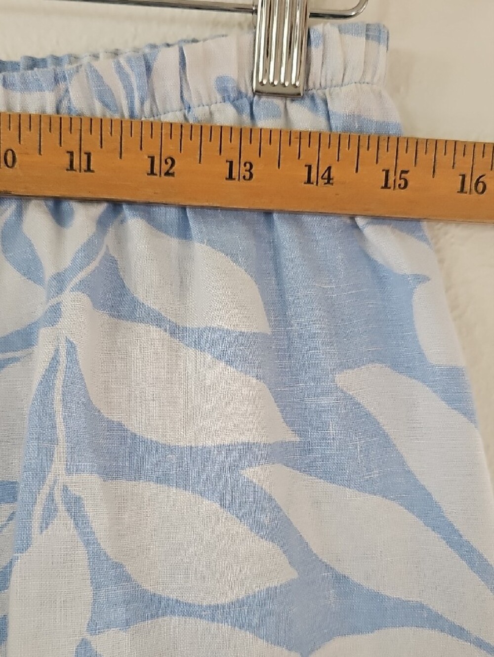 Tommy Bahama Blue White Tropical Palm Rio Linen Ruffle Tiered Midi Skirt - Picture 5 of 7